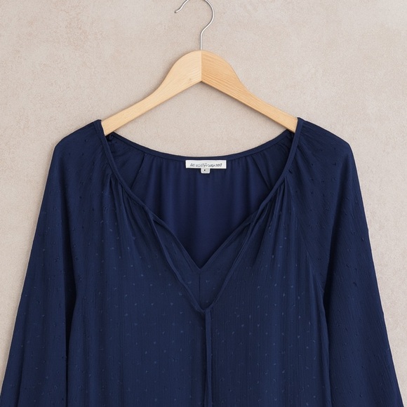 Mi Ami Large Navy Sheath Dress w/ Silver Thread Accents & Tie Neck -  Classic - Picture 2 of 3